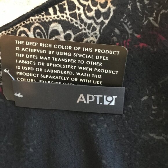 NWT Apt 9 Blouse Ruffle Flutter Sleeve Sheer Overlay Women's Size Medium Black - Picture 5 of 6